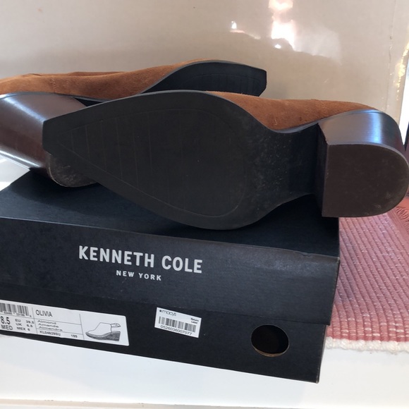 KENNETH COLE OLIVIA SUEDE TAN BOOTIES - Picture 6 of 10